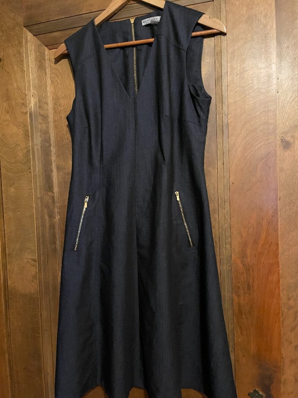 GORGEOUS Andrew Marc New York A-Line Swing Dress, Gold Accents - Size 10 (M/L) - Picture 5 of 16